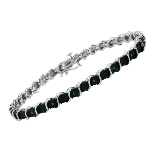 blue diamond s-link tennis bracelet