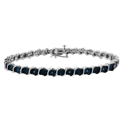 blue diamond s-link tennis bracelet