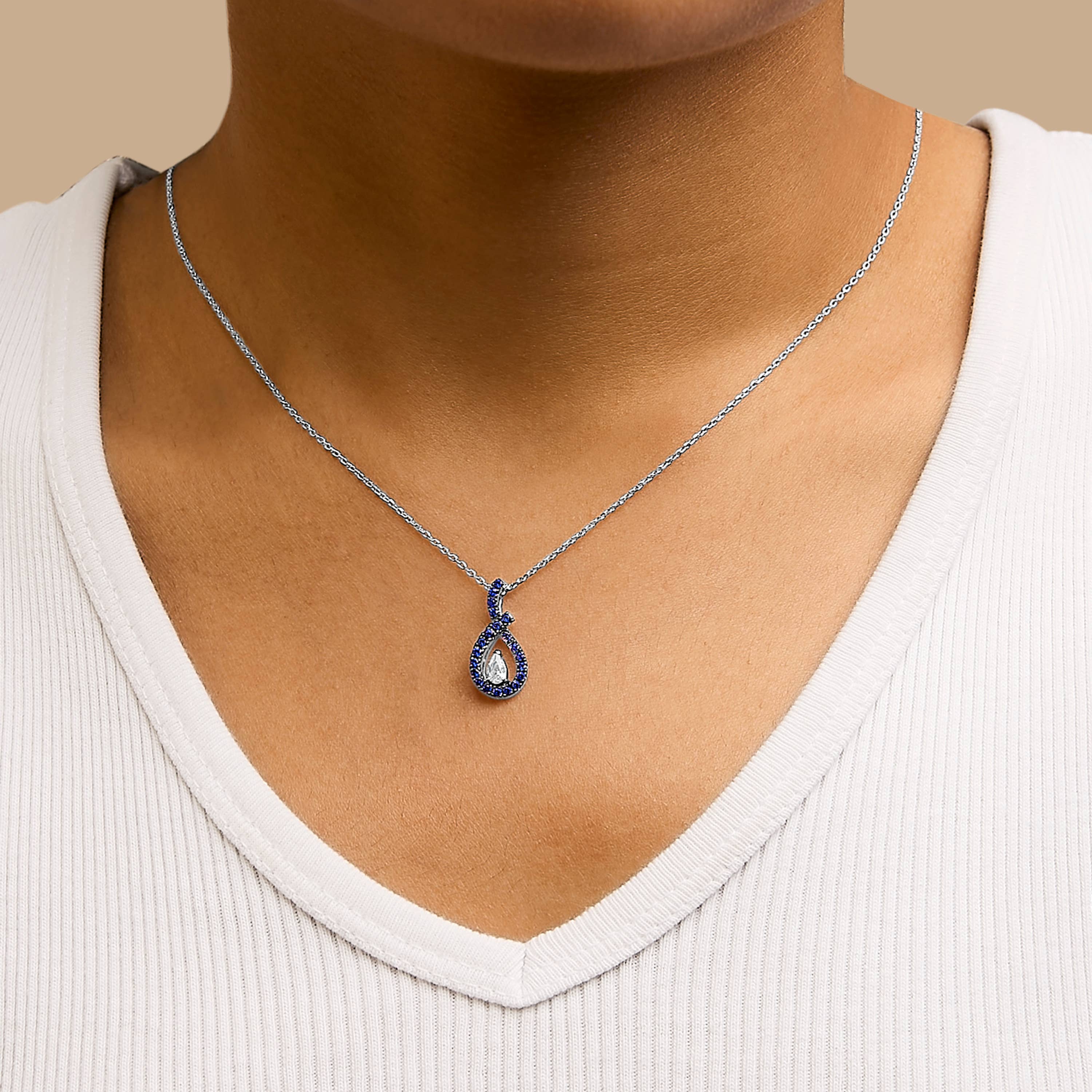 sapphire teardrop pendant necklace