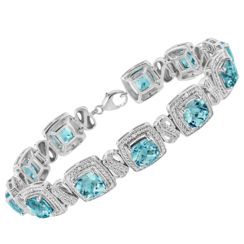topaz geometric tennis bracelet
