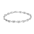 diamond heart link bracelet