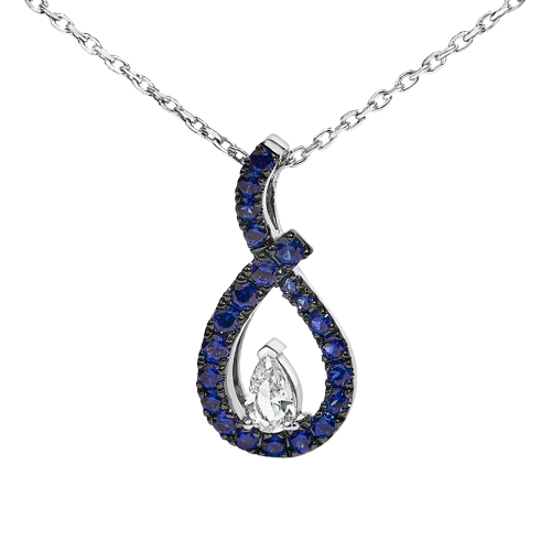 sapphire teardrop pendant necklace