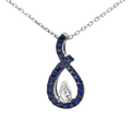 sapphire teardrop pendant necklace