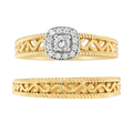 diamond halo bridal set