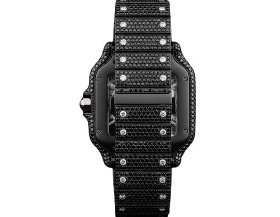 5tone square skeleton moissanite watch