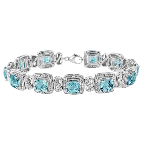 topaz geometric tennis bracelet