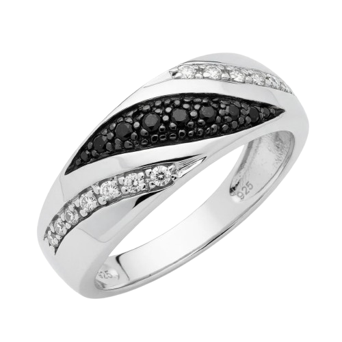 black & white diamond ring