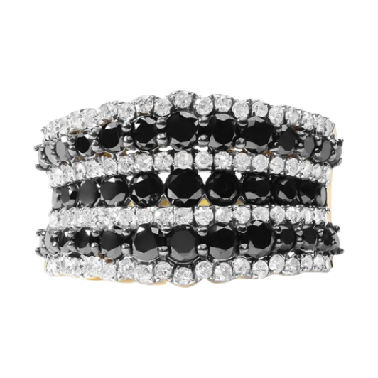 black & white diamond statement ring