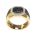 octagonal halo diamond signet ring