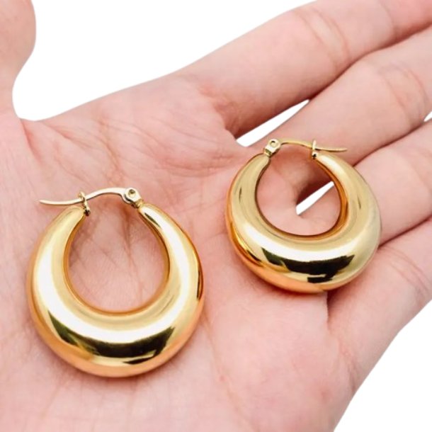 chunky gold hoop earrings