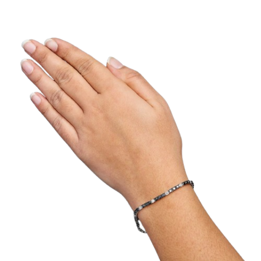 black & white diamond tennis bracelet