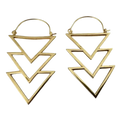 triple triangle drop earrings