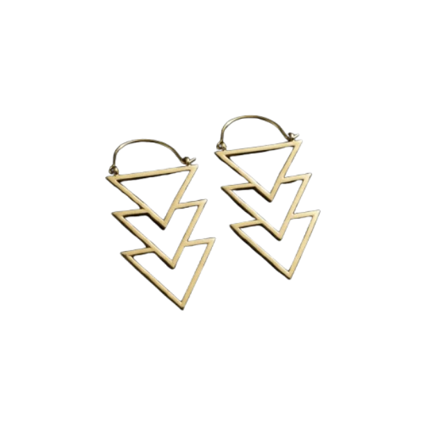 triple triangle drop earrings