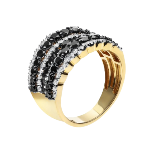 black & white diamond statement ring