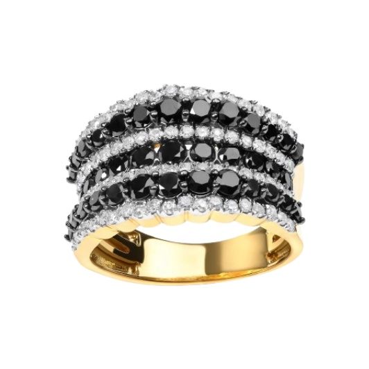 black & white diamond statement ring