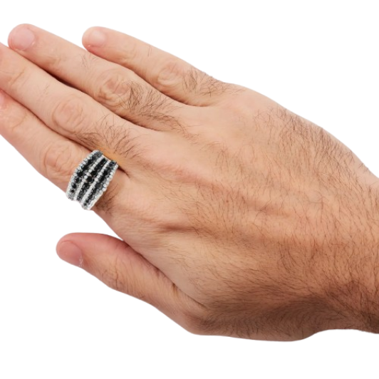 black & white diamond statement ring