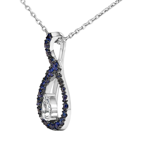 sapphire teardrop pendant necklace